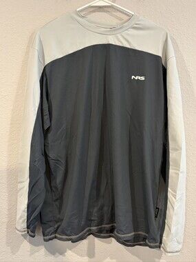 NRS Mens Classic Outdoor UPF Color Block Crossover Long Sleeve Shirt Size Large